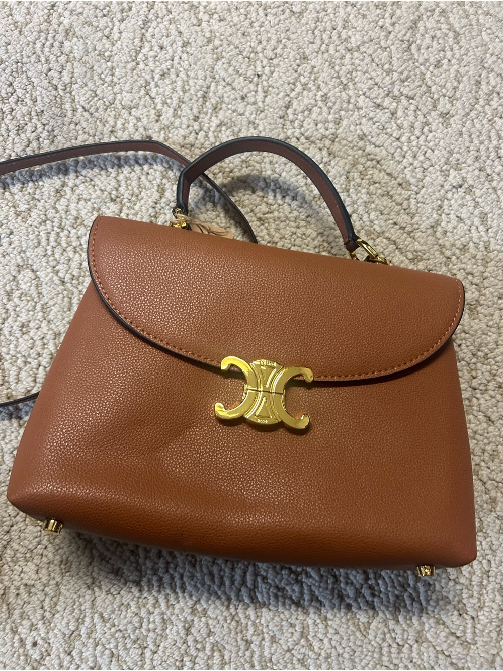 Leather cognac leather crossbody
